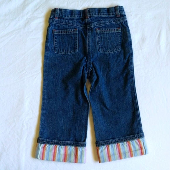 gymboree floral embroidered rolled cuff denim jeans 2T toddler girls - Picture 10 of 11